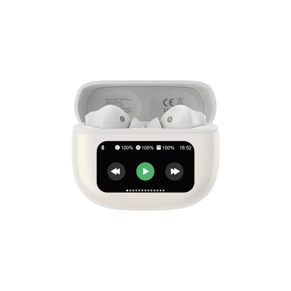 Devia - ANC TWS Pro3 - True Wireless Earbuds & Charging Case & Screen - White